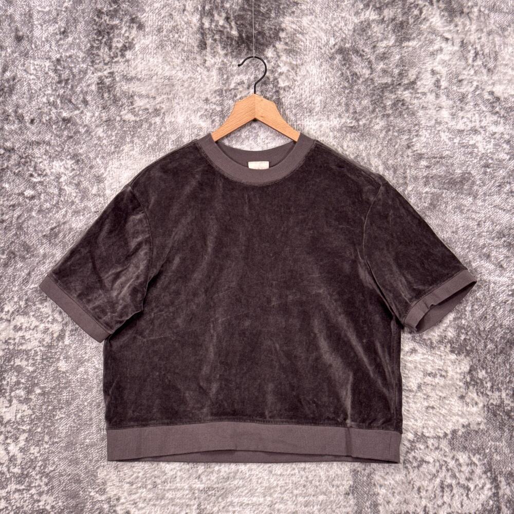 Pact Pure Velour Sweatshirt Tee Large Womens Gray Organic Cotton